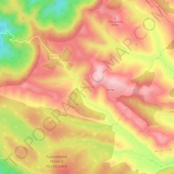 Topografische Karte Negrești, Höhe, Relief