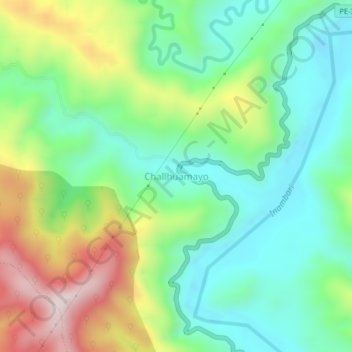 Topografische Karte Challhuamayo, Höhe, Relief