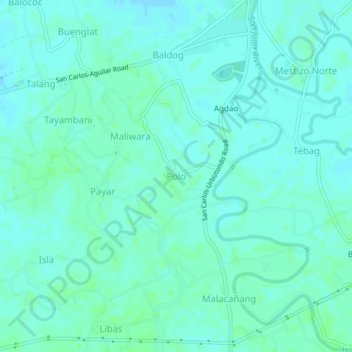 Topografische Karte Polo, Höhe, Relief
