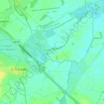 Topografische Karte Eysey, Höhe, Relief