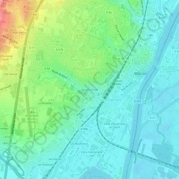 Topografische Karte Moulin Picoli, Höhe, Relief
