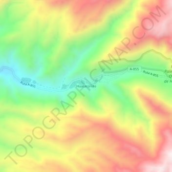 Topografische Karte Huatacondo, Höhe, Relief