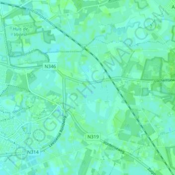 Topografische Karte Warken, Höhe, Relief