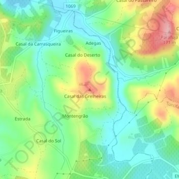 Topografische Karte Charnais, Höhe, Relief