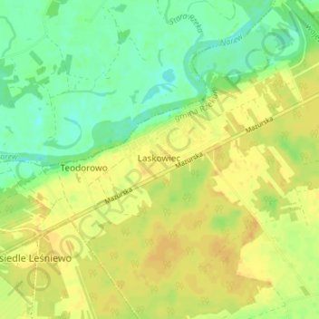 Topografische Karte Nowa, Höhe, Relief