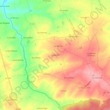 Topografische Karte Le Gannet, Höhe, Relief