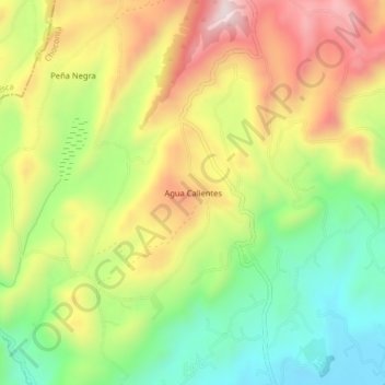 Topografische Karte Agua Calientes, Höhe, Relief