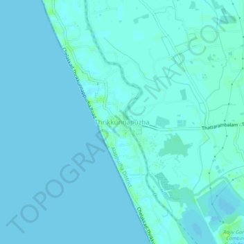 Topografische Karte Thrikkunnapuzha, Höhe, Relief
