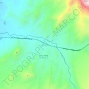 Topografische Karte Las Lomas, Höhe, Relief