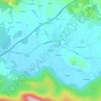 Topografische Karte Lokmeri, Höhe, Relief