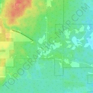 Topografische Karte Blueberry, Höhe, Relief