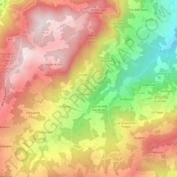 Topografische Karte Castellaro, Höhe, Relief