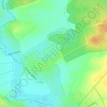 Topografische Karte Les Clairs Chênes, Höhe, Relief