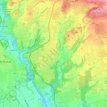 Topografische Karte Calò, Höhe, Relief