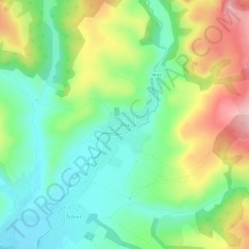 Topografische Karte Filia, Höhe, Relief