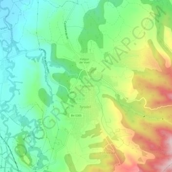 Topografische Karte Taradell, Höhe, Relief