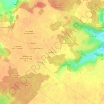 Topografische Karte Les Essarts, Höhe, Relief