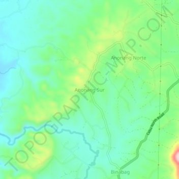 Topografische Karte Anonang Sur, Höhe, Relief