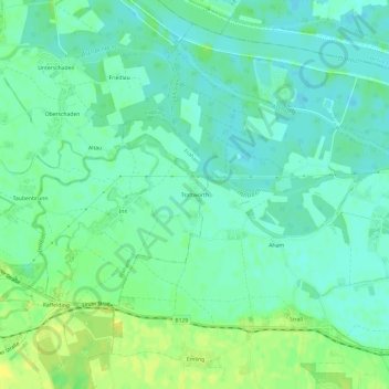Topografische Karte Trattwörth, Höhe, Relief