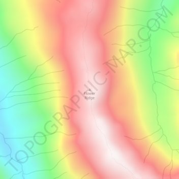 Topografische Karte Flower Ridge, Höhe, Relief