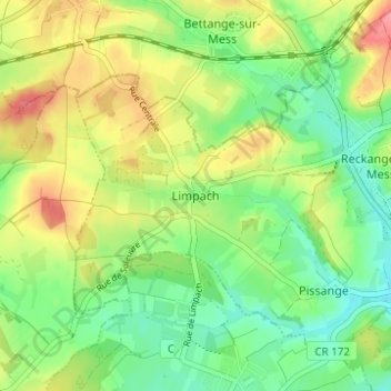 Topografische Karte Limpach, Höhe, Relief