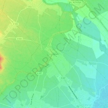Topografische Karte Le Somail, Höhe, Relief