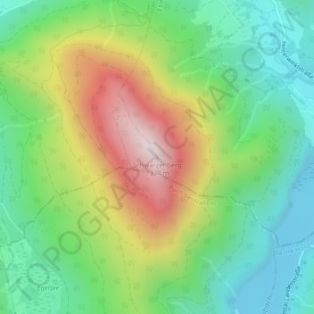 Topografische Karte Schwarzenberg, Höhe, Relief