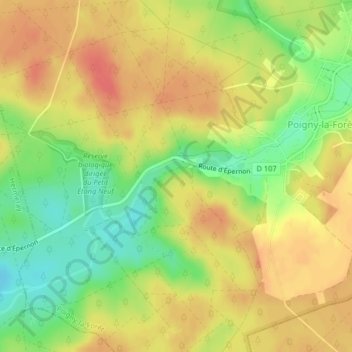 Topografische Karte Les Rochers d'Angennes, Höhe, Relief