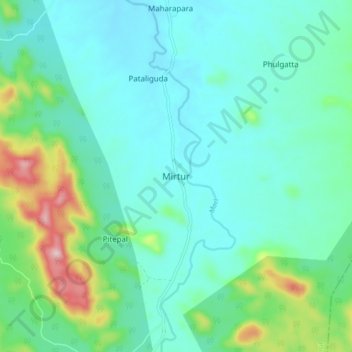 Topografische Karte Mirtur, Höhe, Relief