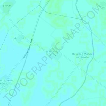 Topografische Karte Islam Nagar 81 RB, Höhe, Relief
