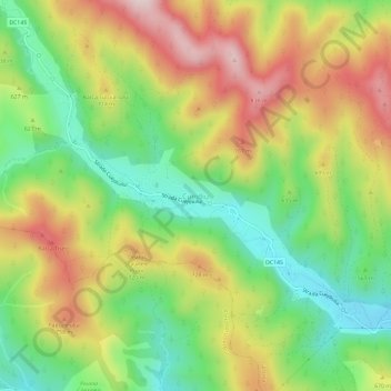 Topografische Karte Cuejdiu, Höhe, Relief