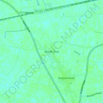 Topografische Karte North End, Höhe, Relief