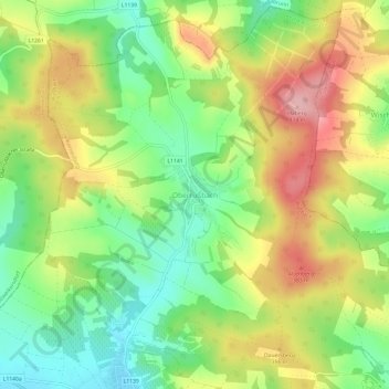 Topografische Karte Oberrußbach, Höhe, Relief