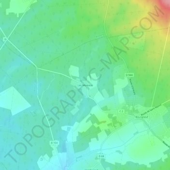 Topografische Karte Les Moreaux, Höhe, Relief