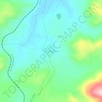 Topografische Karte Natinópolis, Höhe, Relief