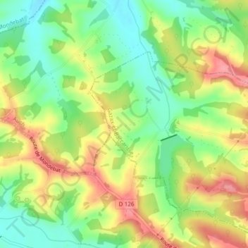 Topografische Karte Tucon, Höhe, Relief