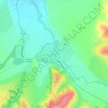 Topografische Karte Șinca Veche, Höhe, Relief