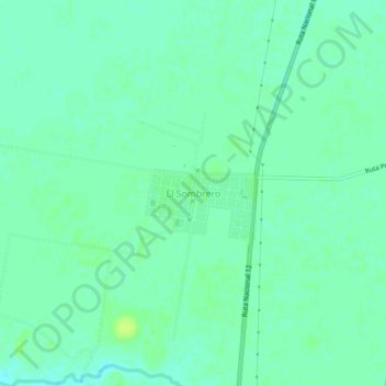 Topografische Karte El Sombrero, Höhe, Relief