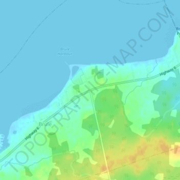 Topografische Karte Brule Corner, Höhe, Relief