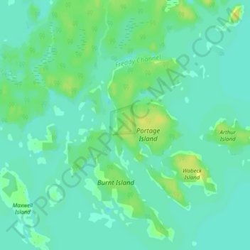 Topografische Karte Georgian Bay Islands National Park, Höhe, Relief
