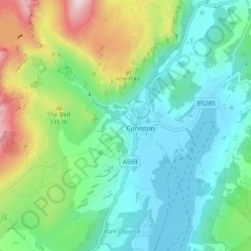 Topografische Karte Dixon Ground, Höhe, Relief
