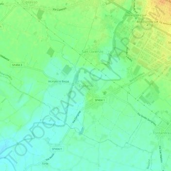 Topografische Karte Costano, Höhe, Relief