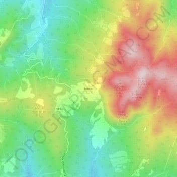 Topografische Karte Miemo, Höhe, Relief