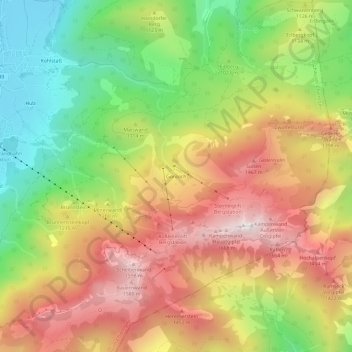 Topografische Karte Goriloch, Höhe, Relief