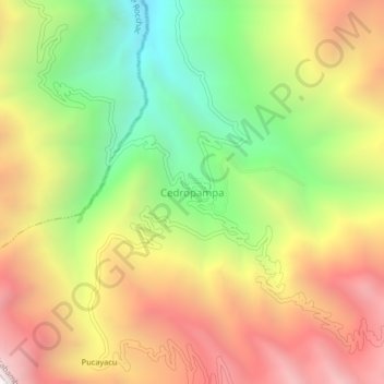 Topografische Karte Cedropampa, Höhe, Relief