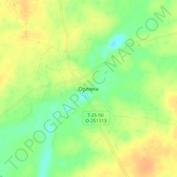 Topografische Karte Орлівка, Höhe, Relief