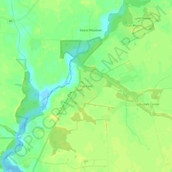Topografische Karte Fox Field, Höhe, Relief
