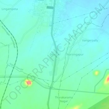 Topografische Karte Dharur, Höhe, Relief