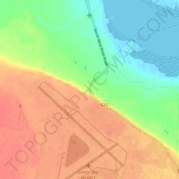 Topografische Karte Goose Bay, Höhe, Relief