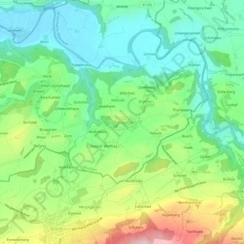 Topografische Karte St. Pelagiberg, Höhe, Relief